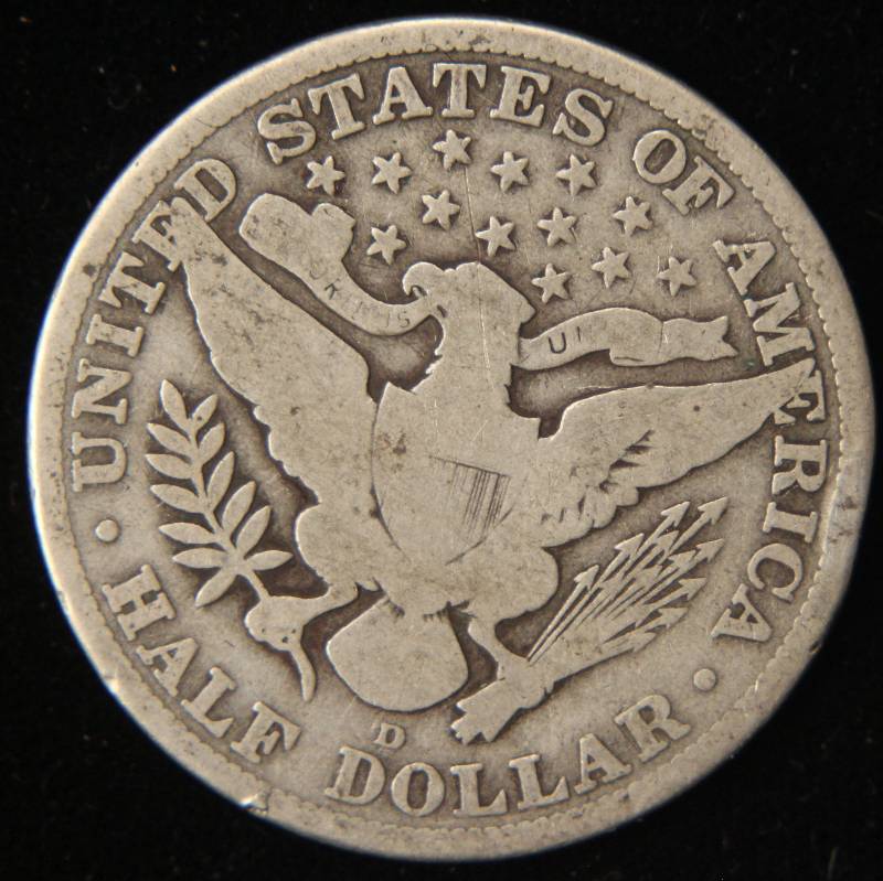 1915-D BARBER SILVER HALF DOLLAR GOOD
