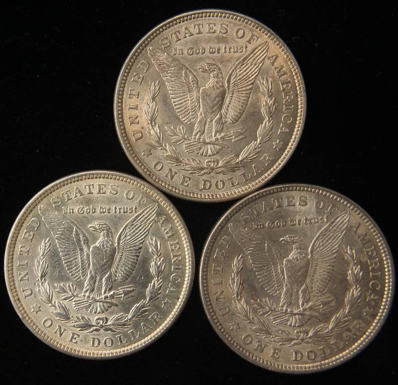 GROUP OF 3 UNC 1921 MORGAN SILVER DOLLARS