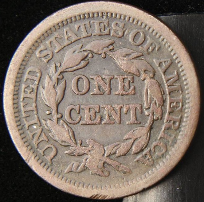 1852 BRAIDED HAIR LARGE CENT FINE DETAILS