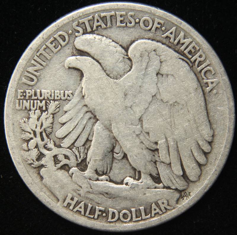 1917 WALKING LIBERTY SILVER HALF DOLLAR VG