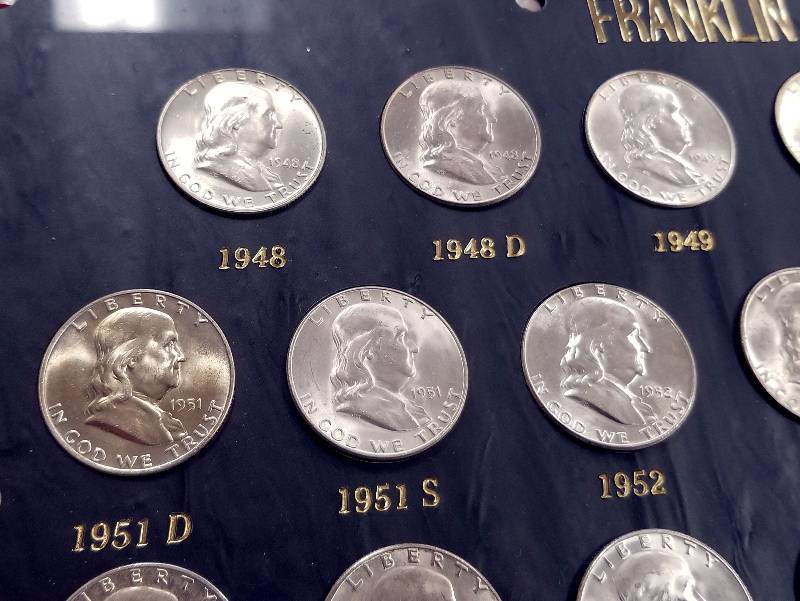 COMPLETE FRANKLIN HALF DOLLAR SET 1948-1963 BU-UNC