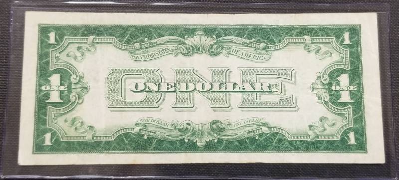 1928-B FUNNY BACK $1 US SILVER CERTIFICATE