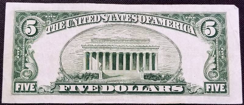 1953-B US $5 RED SEAL FEDERAL RESERVE NOTE