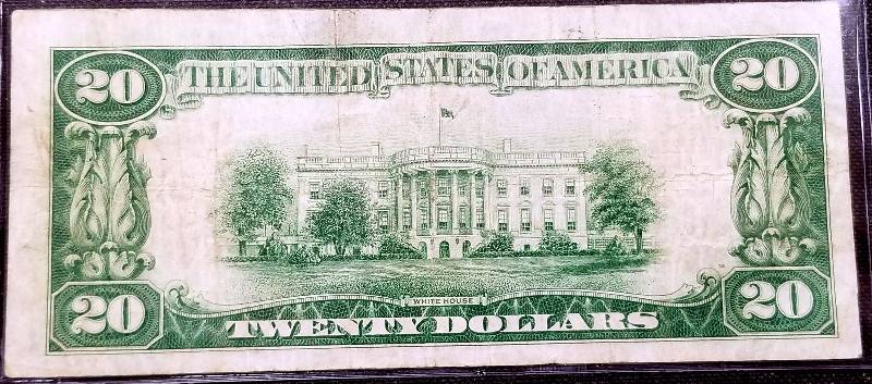 1929 $20 NATIONAL BANK NOTE CHARTER#9174 SAN FRANCISCO CA