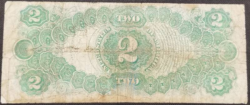 1917 US $2 RED SEAL LARGE SIZE LEGAL TENDER NOTE