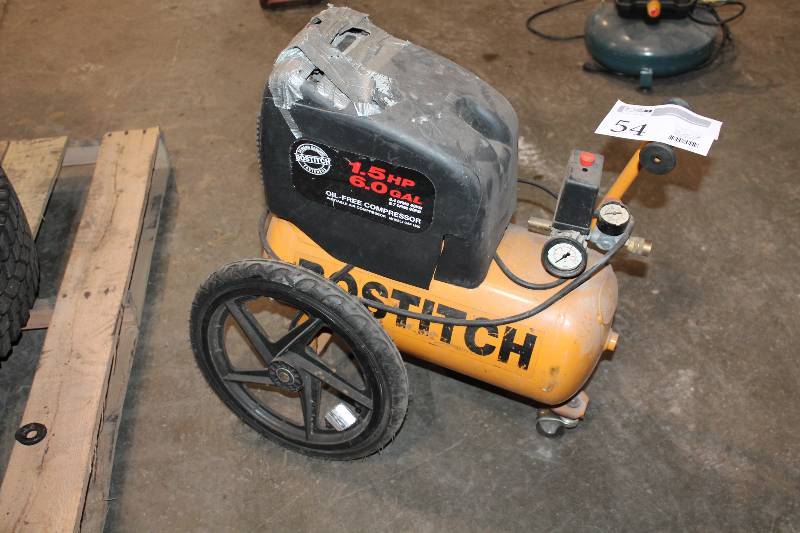lot 54 image: Bostich 6-Gallon 1.5hp Oil-Free Portable Air Compressor