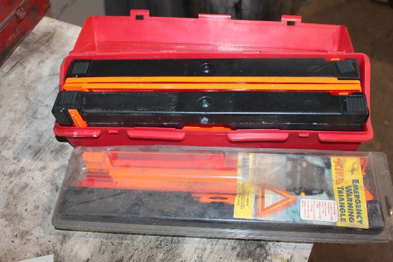 lot 65 image: Lot of (2) Warning Triangle Flare Kits