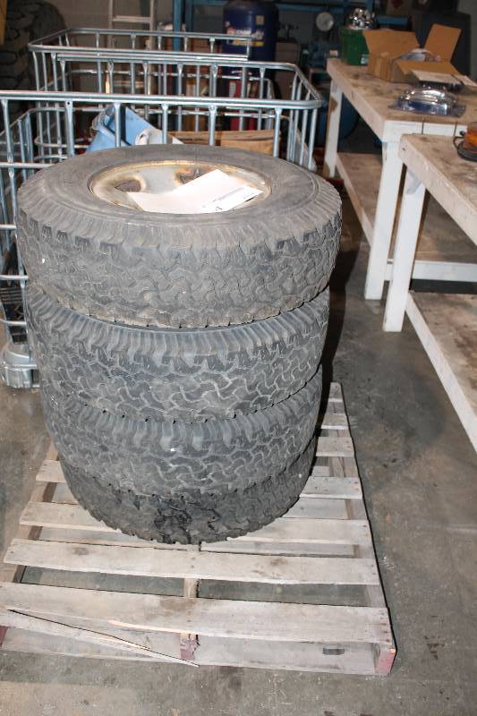 lot 4 image: Lot of (4) BF Goodrich All Terrain LT23585R16 Tires w 8-Lug Wheels