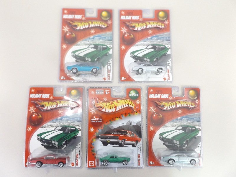 Lot of 5 NIB Hot Wheels Holiday Hot Rods
