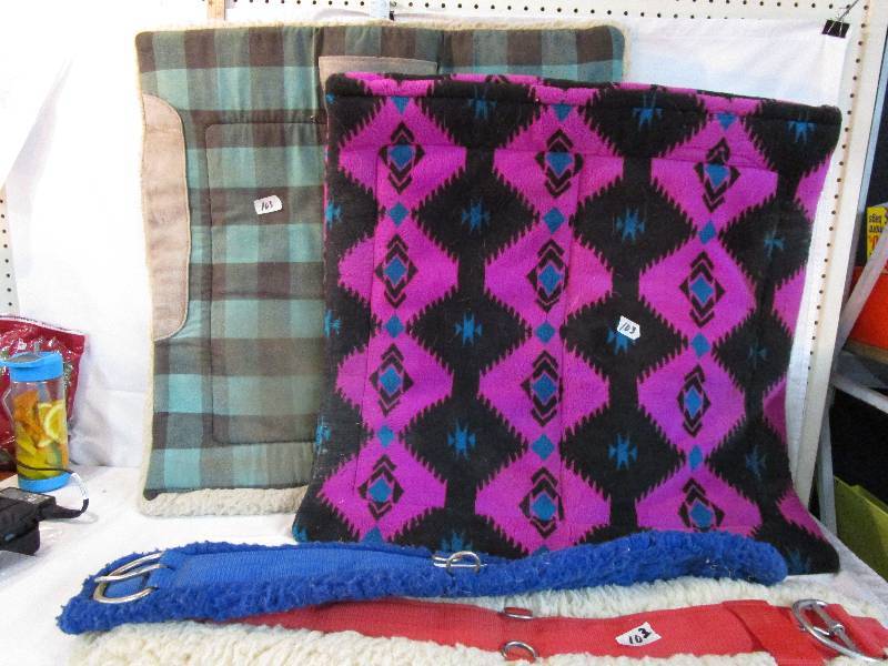 lot 3 image: 2 Saddle Blankets and 2 girths
