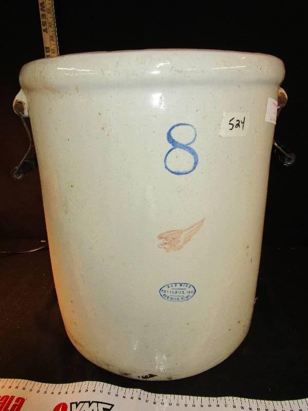 lot 13 image: Red Wing 8 Gallon Crock Small Wing