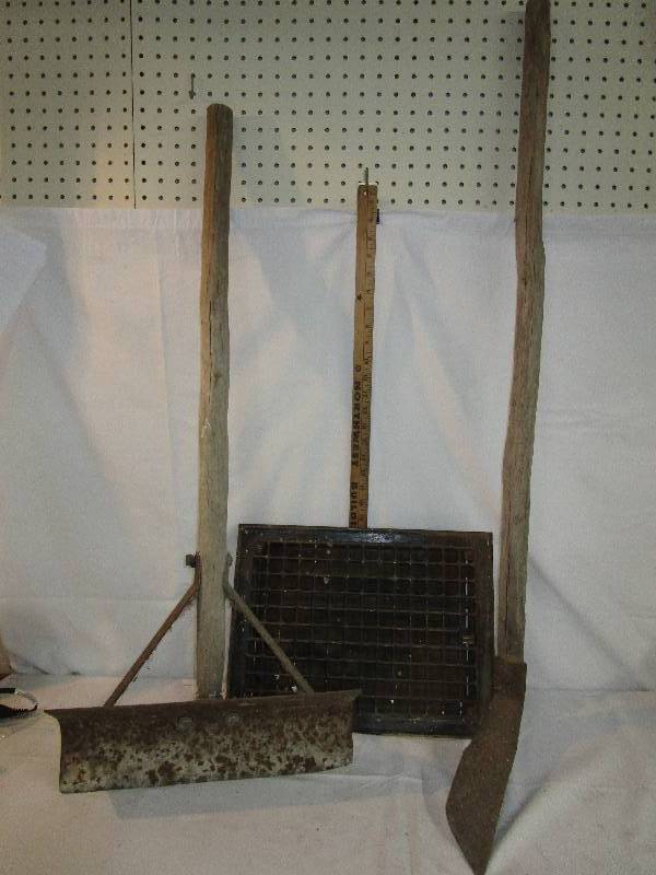 lot 25 image: Two Antique tools and floor register