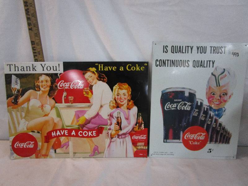lot 40 image: Metal Coca Cola Signs