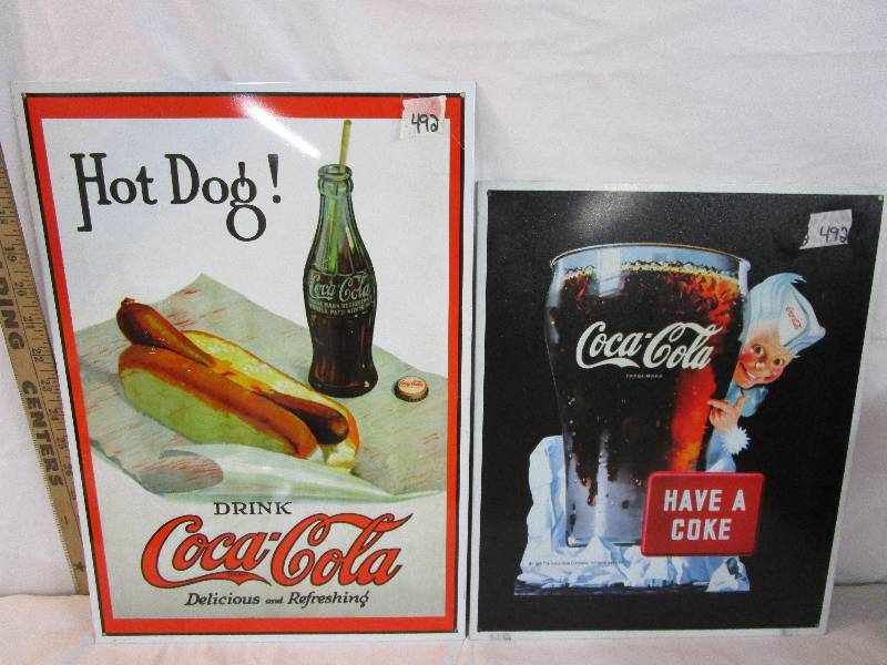 lot 41 image: Metal Coca Cola Signs