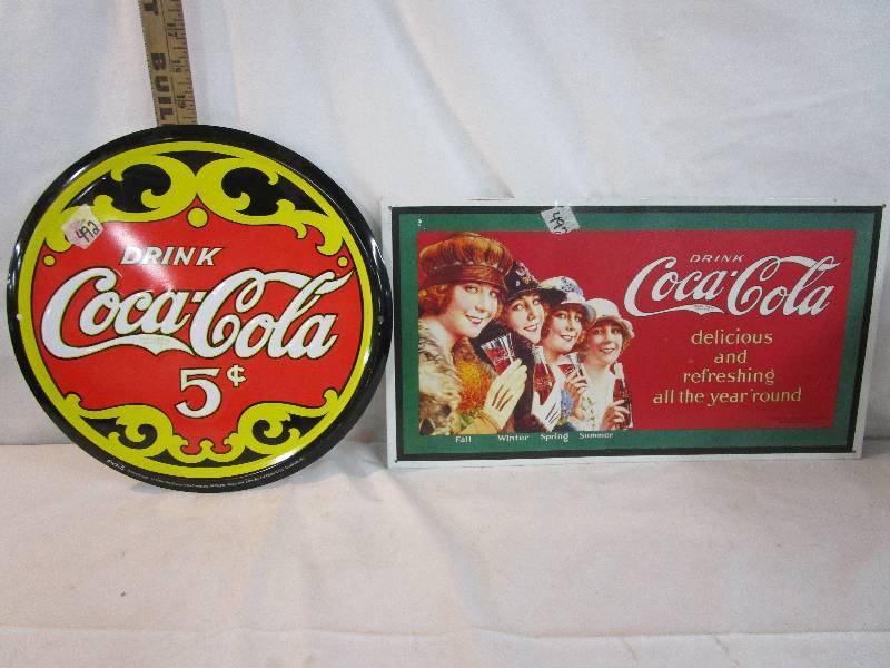 lot 42 image: Metal Coca Cola Signs