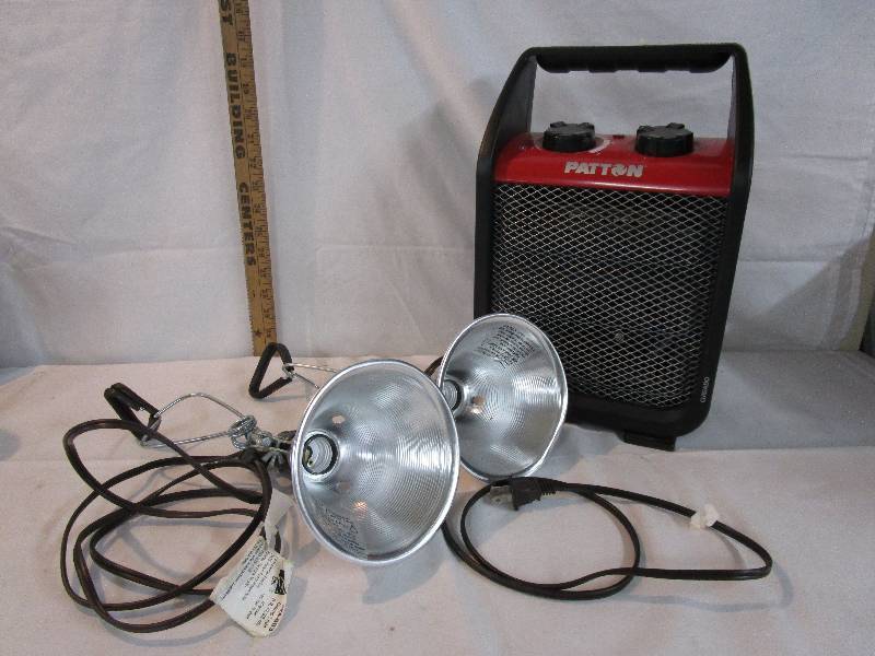 lot 53 image: Patton Electric Heater and 2 lamps