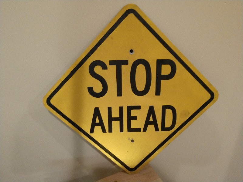 STOP AHEAD Sign