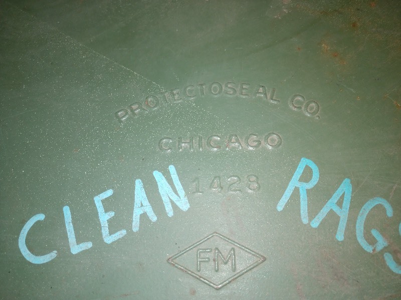 Antique Protectoseal Co. Rags Bin