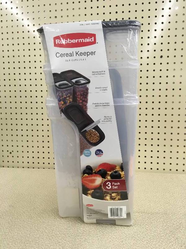 RUBBERMAID 3PC CEREAL KEEPER