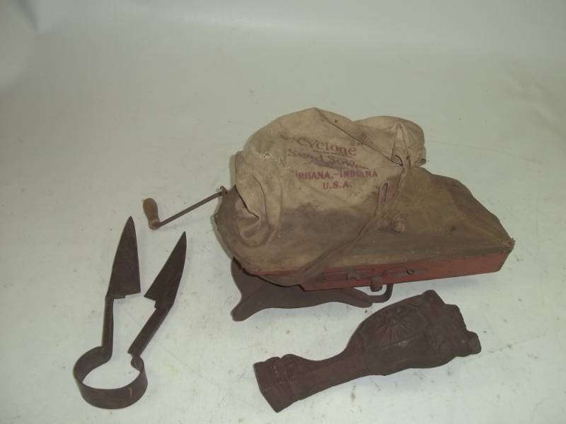 Seed Sower, Shear, and Cast Iron Leg