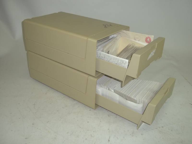 2 Plastic drawers full of Vintage Stamps