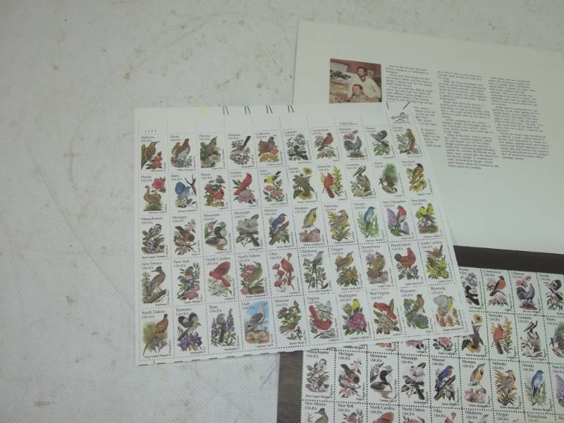 Full Sheet of Bird Stamps