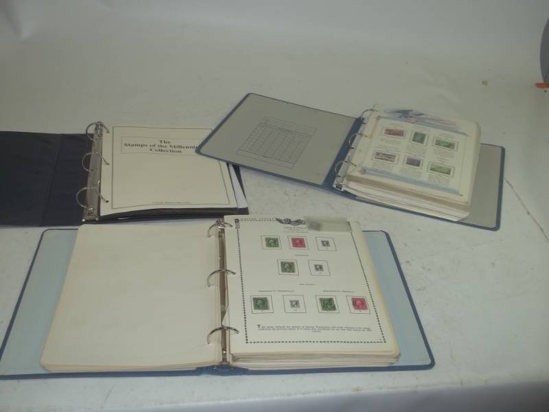 3 Binders with Vintage Stamps