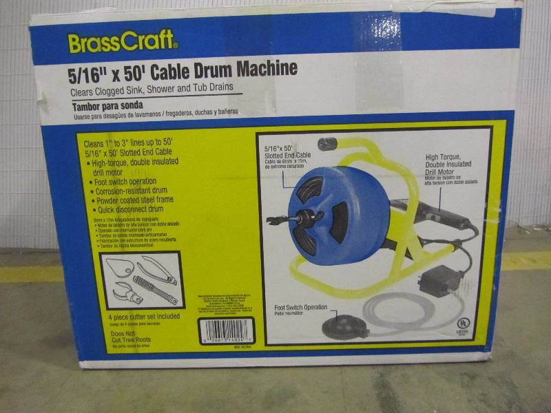 BrassCraft Cable Slotted End For Use Sinks Shower Tub Drains 5/16 in x 50 ft. 