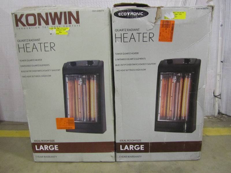 lot 22 image: 1500-Watt 2-Element Infrared Electric Portable Heater (x2)
