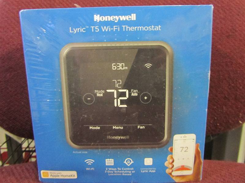 lot 77 image: Honeywell RCHT8610WF2006 Lyric T5 Wi-Fi Smart 7 Day Programmable Touchscreen Thermostat with Geofencing