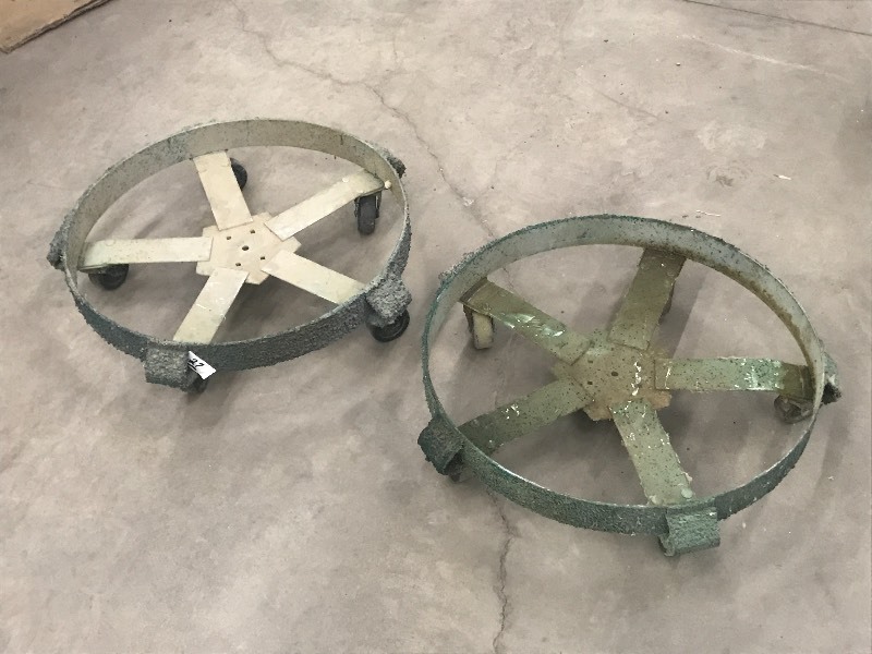 lot 27 image: (2) 55-Gallon Barrel Carts ...