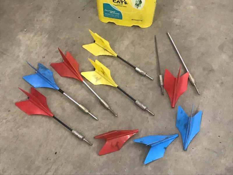 lot 40 image: Bucket Of Lawn Darts ...