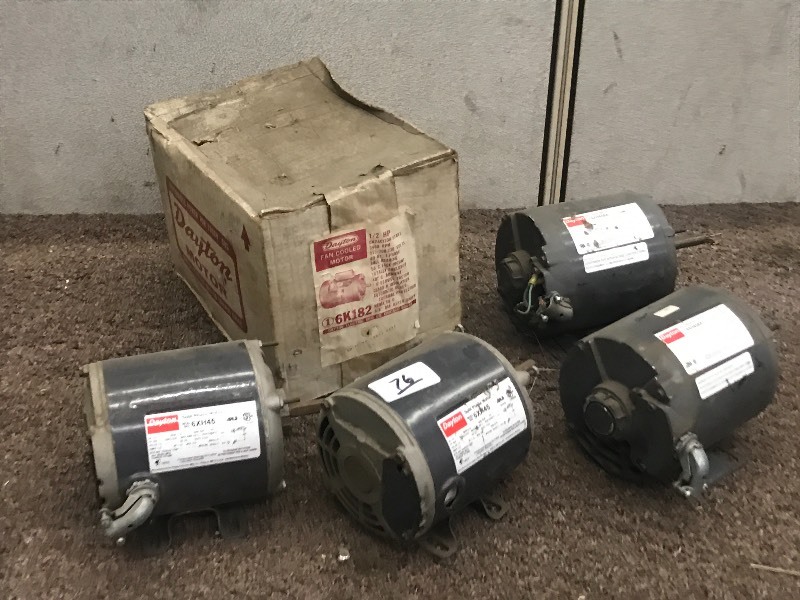 lot 76 image: Lot Of (5) Assorted Electric Motors...
