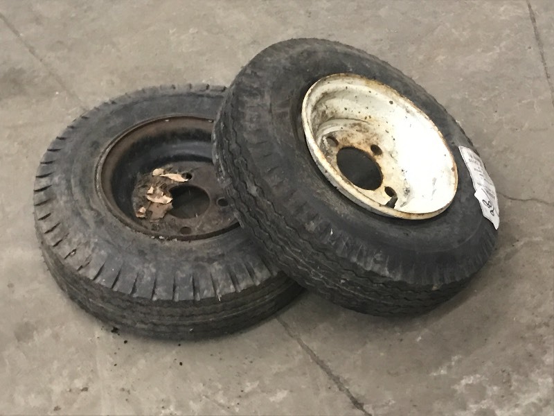 lot 98 image: (2) 4.808 Trailer Tires On 4-Lug W...