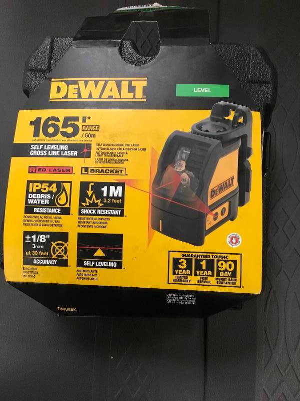 DeWalt 165 Range Self Leveling Cross Line Laser open box never used