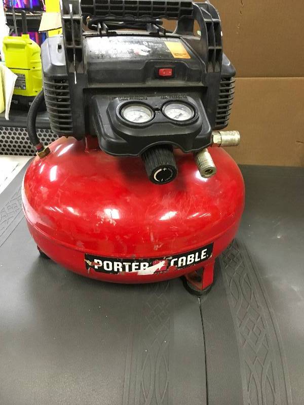 Porter Cable 6 Gallon Pancake Air Compressor in working conditions