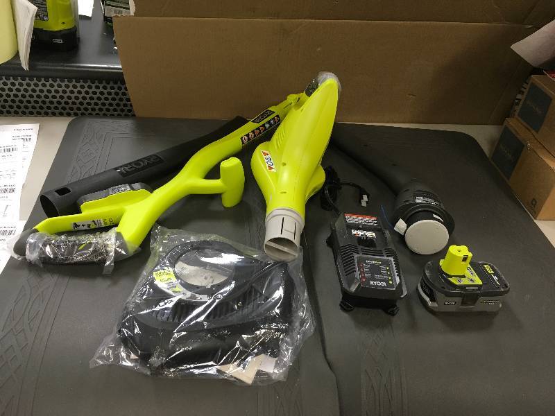 Ryobi 18 Volt Cordless String TrimmerEdger with Hard Surface Blower in like New working conditions