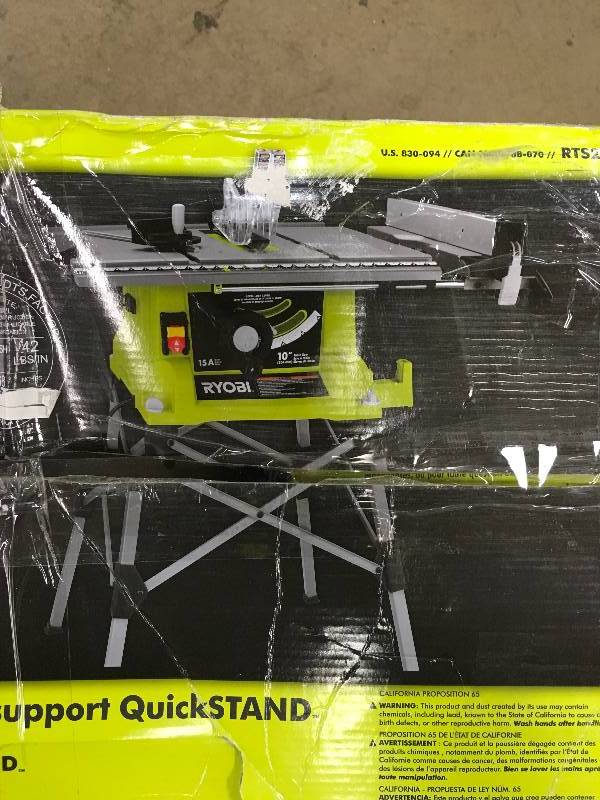 Ryobi 10 Portable Table Saw with QuickStand in like new working conditions