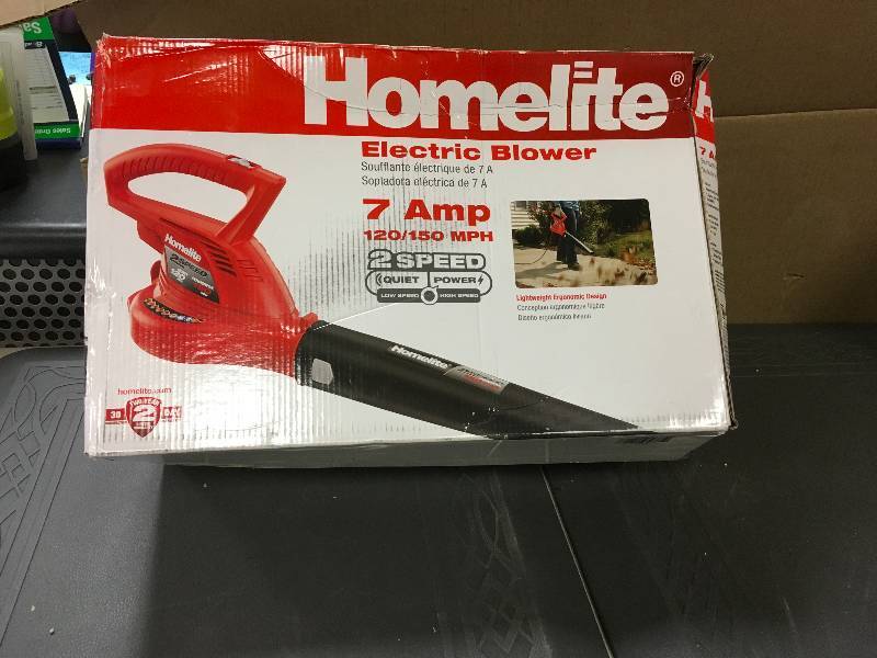 Homelite Electric Blower, 7 Amp, 120150 MPH open box never used