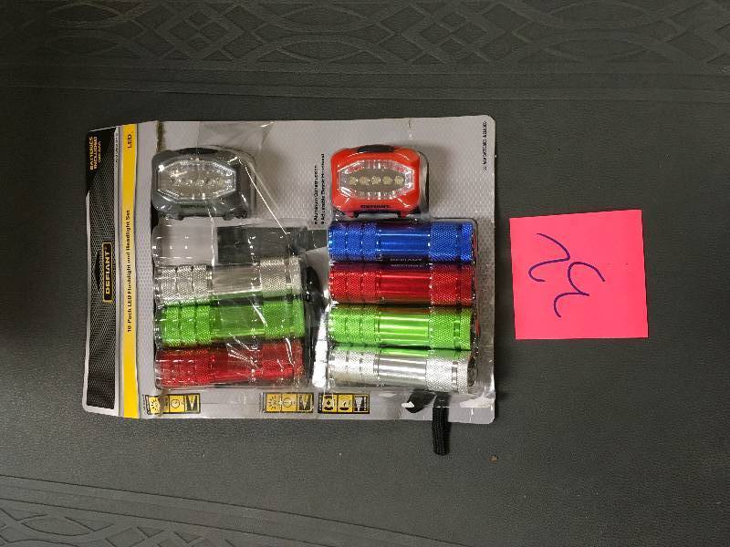 Defiant 10 Pack LED Flashlight and Headlight Set