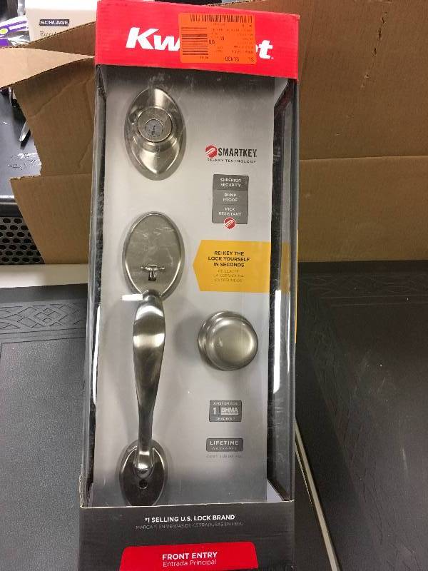 Kwikset Handleset Smartkey Sat Nickel open box never used