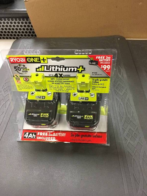 Ryobi One 18 Volt Lithium 4Ah Battery Kit