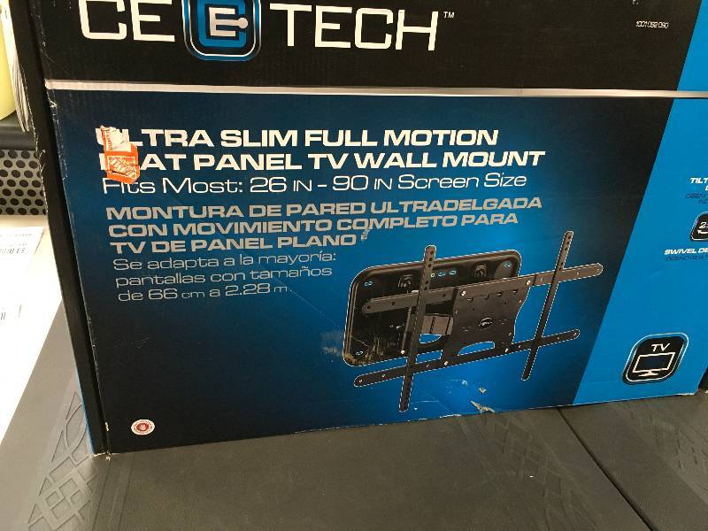 CEE Tech Ultra Slim Full Motion Flat Panel TV Wall Mount Fits Most 26 in - 90 in. Screen Size open box never used