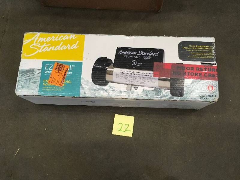 lot 22 image: American Standard EZ Install 1500-Watt Whirlpool Heater open box never used