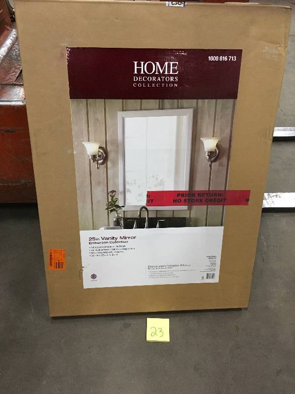 lot 23 image: Home Decorators Collection 25 in. Vanity Mirror Emberson Collection open box never used