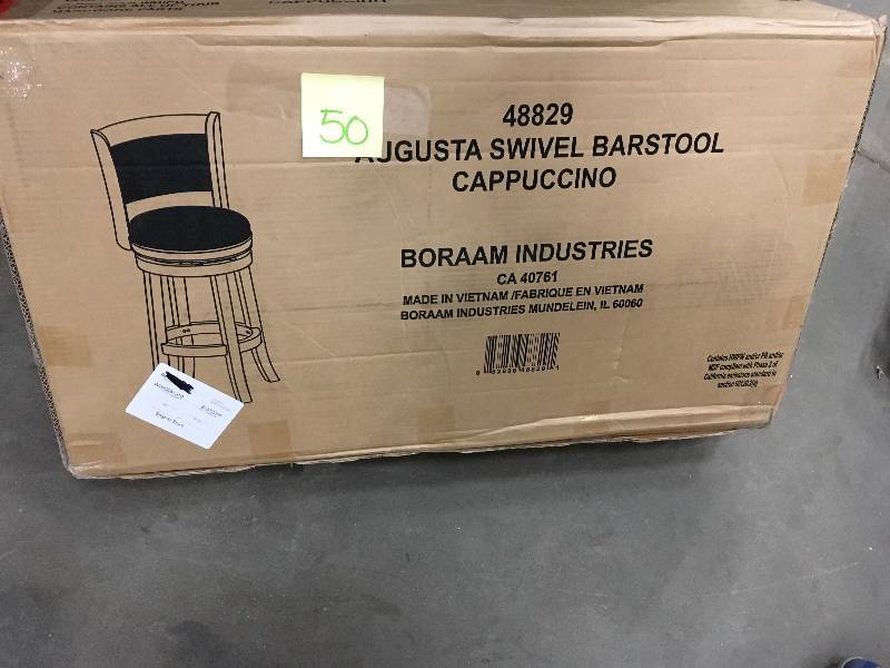 lot 50 image: Boraam 29 Augusta Swivel Stool, Cappuccino open box never used