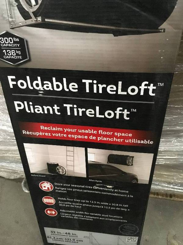 lot 51 image: HyLift Foldable TireLoft - 300 lbs capacity open box never used