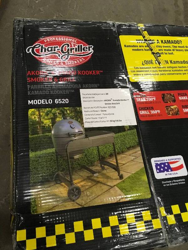 lot 59 image: Char-Griller Akorn Kamado Kooker Smoker & Grill open box never used