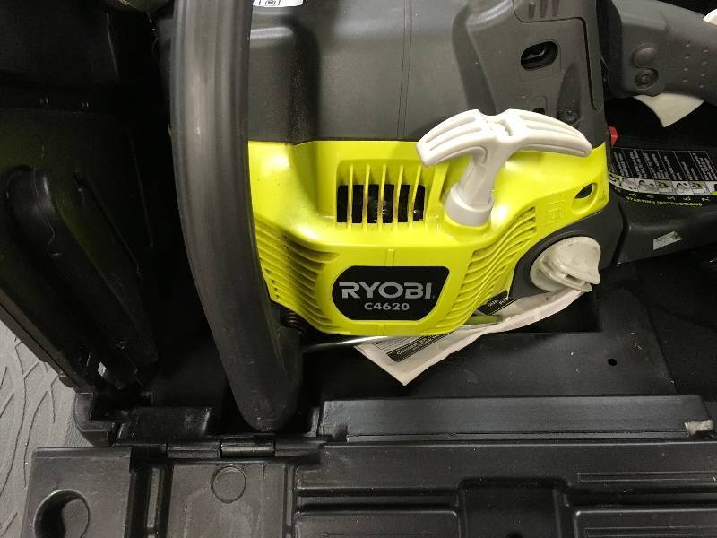 lot 9 image: Ryobi 20 in. 46cc Gas Chainsaw in working conditions