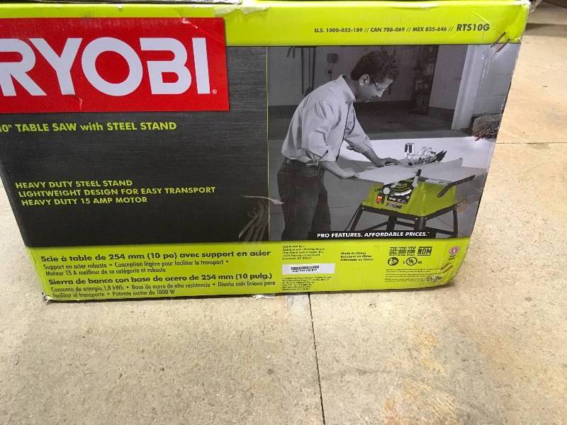 lot 23 image: Ryobi 10 Table Saw with Steel Stand in  working conditions